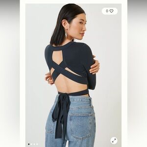 Anthropologie Black Long Sleeve Bodysuit